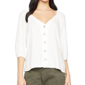 Sanctuary White Button-Up Blouse